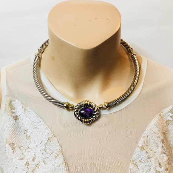 David Yurman Sterling 14k Albion Cable Choker - Picture 7 of 8